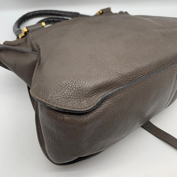 Chloé Gray Calf Leather Marcie Small Double Carry Satchel Bag - Picture 9 of 12